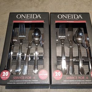 2x 20 Piece Oneida Hughes Flatware Sets Silverware